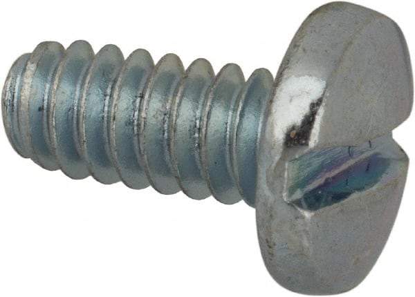 Value Collection - #6-32 UNC, 5/16" Length Under Head Slotted Drive Machine Screw - Binding Head, Grade J82 Steel, Zinc-Plated Finish, Without Washer - Americas Industrial Supply