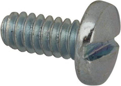 Value Collection - #6-32 UNC, 5/16" Length Under Head Slotted Drive Machine Screw - Binding Head, Grade J82 Steel, Zinc-Plated Finish, Without Washer - Americas Industrial Supply