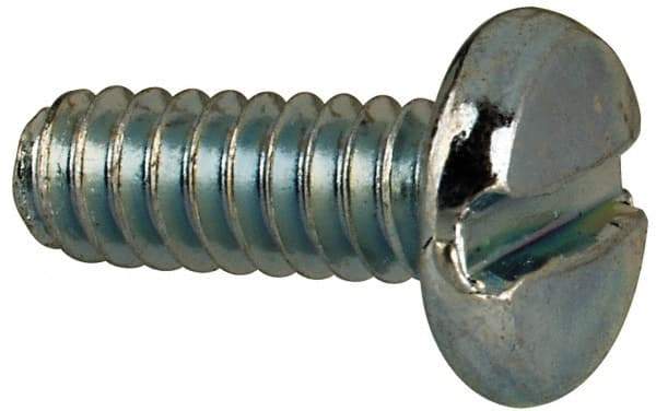 Value Collection - #6-32 UNC, 3/8" Length Under Head Slotted Drive Machine Screw - Binding Head, Grade J82 Steel, Zinc-Plated Finish, Without Washer - Americas Industrial Supply