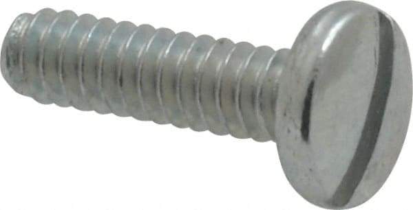 Value Collection - #6-32 UNC, 1/2" Length Under Head Slotted Drive Machine Screw - Binding Head, Grade J82 Steel, Zinc-Plated Finish, Without Washer - Americas Industrial Supply