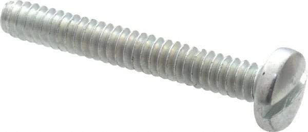 Value Collection - #6-32 UNC, 1" Length Under Head Slotted Drive Machine Screw - Binding Head, Grade J82 Steel, Zinc-Plated Finish, Without Washer - Americas Industrial Supply