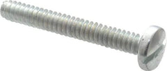 Value Collection - #6-32 UNC, 1" Length Under Head Slotted Drive Machine Screw - Binding Head, Grade J82 Steel, Zinc-Plated Finish, Without Washer - Americas Industrial Supply