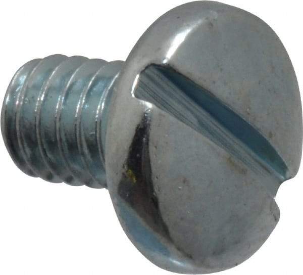 Value Collection - #8-32 UNC, 1/4" Length Under Head Slotted Drive Machine Screw - Binding Head, Grade J82 Steel, Zinc-Plated Finish, Without Washer - Americas Industrial Supply