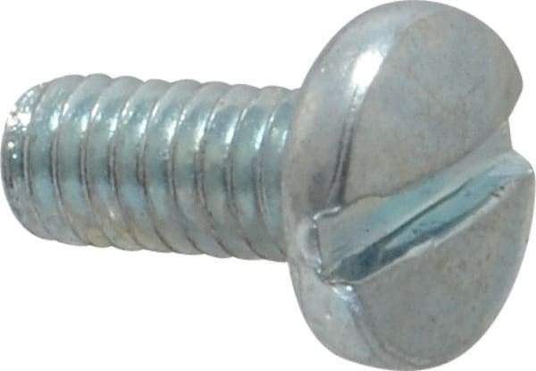 Value Collection - #8-32 UNC, 3/8" Length Under Head Slotted Drive Machine Screw - Binding Head, Grade J82 Steel, Zinc-Plated Finish, Without Washer - Americas Industrial Supply