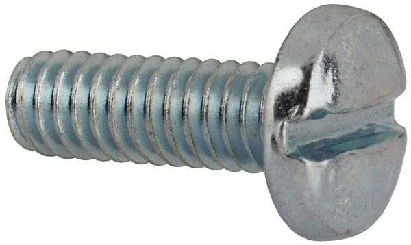 Value Collection - #8-32 UNC, 1/2" Length Under Head Slotted Drive Machine Screw - Binding Head, Grade J82 Steel, Zinc-Plated Finish, Without Washer - Americas Industrial Supply