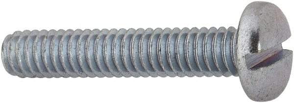 Value Collection - #8-32 UNC, 7/8" Length Under Head Slotted Drive Machine Screw - Binding Head, Grade J82 Steel, Zinc-Plated Finish, Without Washer - Americas Industrial Supply