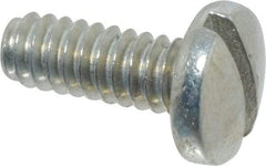 Value Collection - #10-24 UNC, 1/2" Length Under Head Slotted Drive Machine Screw - Binding Head, Grade J82 Steel, Zinc-Plated Finish, Without Washer - Americas Industrial Supply