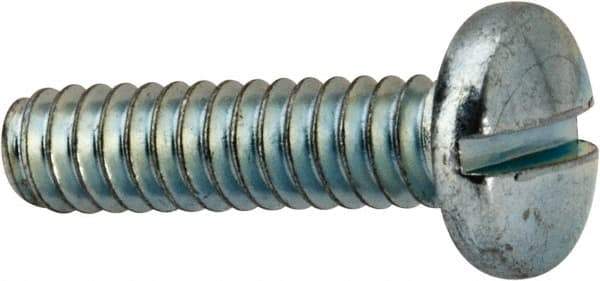 Value Collection - #10-24 UNC, 3/4" Length Under Head Slotted Drive Machine Screw - Binding Head, Grade J82 Steel, Zinc-Plated Finish, Without Washer - Americas Industrial Supply