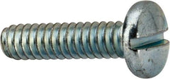 Value Collection - #10-24 UNC, 3/4" Length Under Head Slotted Drive Machine Screw - Binding Head, Grade J82 Steel, Zinc-Plated Finish, Without Washer - Americas Industrial Supply
