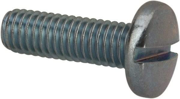 Value Collection - #10-32 UNF, 5/8" Length Under Head Slotted Drive Machine Screw - Binding Head, Grade J82 Steel, Zinc-Plated Finish, Without Washer - Americas Industrial Supply