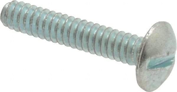 Value Collection - #6-32 UNC, 3/4" Length Under Head Slotted Drive Machine Screw - Truss Head, Grade 2 Steel, Zinc-Plated Finish, Without Washer - Americas Industrial Supply