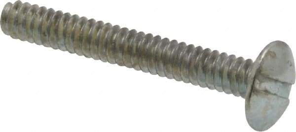 Value Collection - #6-32 UNC, 1" Length Under Head Slotted Drive Machine Screw - Truss Head, Grade 2 Steel, Zinc-Plated Finish, Without Washer - Americas Industrial Supply