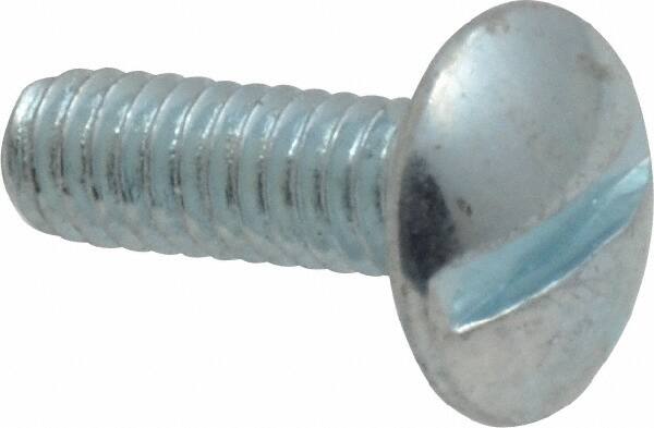 Value Collection - #8-32 UNC, 1/2" Length Under Head Slotted Drive Machine Screw - Truss Head, Grade 2 Steel, Zinc-Plated Finish, Without Washer - Americas Industrial Supply