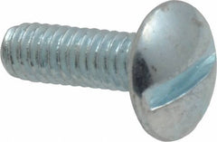 Value Collection - #8-32 UNC, 1/2" Length Under Head Slotted Drive Machine Screw - Truss Head, Grade 2 Steel, Zinc-Plated Finish, Without Washer - Americas Industrial Supply