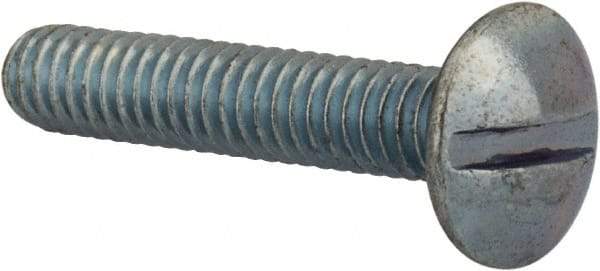 Value Collection - #8-32 UNC, 7/8" Length Under Head Slotted Drive Machine Screw - Truss Head, Grade 2 Steel, Zinc-Plated Finish, Without Washer - Americas Industrial Supply