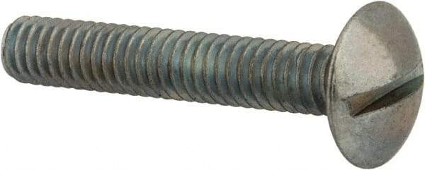 Value Collection - #8-32 UNC, 1" Length Under Head Slotted Drive Machine Screw - Truss Head, Grade 2 Steel, Zinc-Plated Finish, Without Washer - Americas Industrial Supply