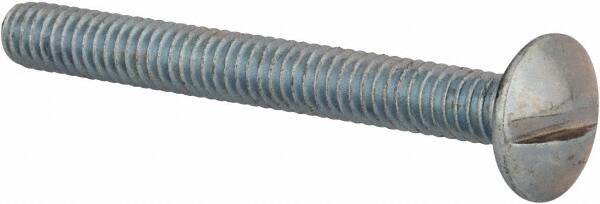 Value Collection - #8-32 UNC, 1-1/2" Length Under Head Slotted Drive Machine Screw - Truss Head, Grade 2 Steel, Zinc-Plated Finish, Without Washer - Americas Industrial Supply