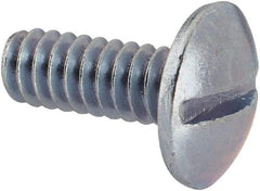 Value Collection - #10-24 UNC, 1/2" Length Under Head Slotted Drive Machine Screw - Truss Head, Grade 2 Steel, Zinc-Plated Finish, Without Washer - Americas Industrial Supply