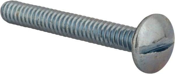 Value Collection - #10-24 UNC, 1-1/2" Length Under Head Slotted Drive Machine Screw - Truss Head, Grade 2 Steel, Zinc-Plated Finish, Without Washer - Americas Industrial Supply