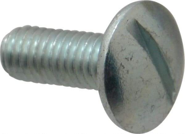 Value Collection - #10-32 UNF, 1/2" Length Under Head Slotted Drive Machine Screw - Truss Head, Grade J82 Steel, Zinc-Plated Finish, Without Washer - Americas Industrial Supply