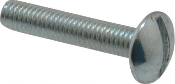 Value Collection - #10-32 UNF, 1" Length Under Head Slotted Drive Machine Screw - Truss Head, Grade 2 Steel, Zinc-Plated Finish, Without Washer - Americas Industrial Supply