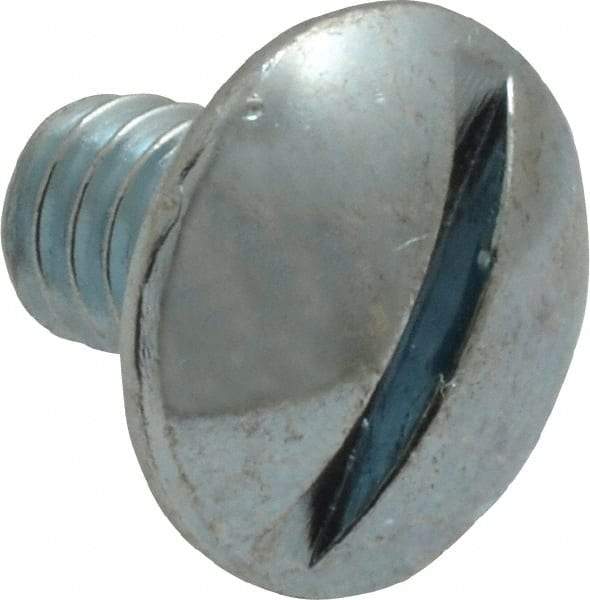 Value Collection - 1/4-20 UNC, 3/8" Length Under Head Slotted Drive Machine Screw - Truss Head, Grade 2 Steel, Zinc-Plated Finish, Without Washer - Americas Industrial Supply