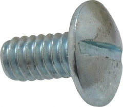Value Collection - 1/4-20 UNC, 1/2" Length Under Head Slotted Drive Machine Screw - Truss Head, Grade 2 Steel, Zinc-Plated Finish, Without Washer - Americas Industrial Supply