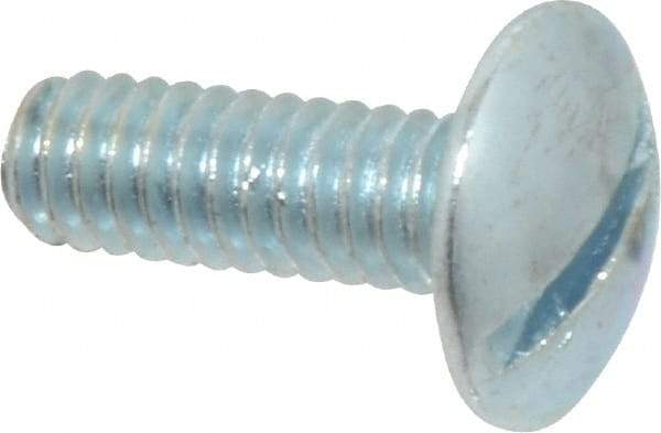 Value Collection - 1/4-20 UNC, 3/4" Length Under Head Slotted Drive Machine Screw - Truss Head, Grade 2 Steel, Zinc-Plated Finish, Without Washer - Americas Industrial Supply