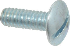 Value Collection - 1/4-20 UNC, 3/4" Length Under Head Slotted Drive Machine Screw - Truss Head, Grade 2 Steel, Zinc-Plated Finish, Without Washer - Americas Industrial Supply