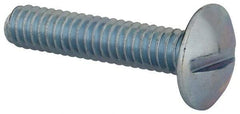 Value Collection - 1/4-20 UNC, 1-1/4" Length Under Head Slotted Drive Machine Screw - Truss Head, Grade 2 Steel, Zinc-Plated Finish, Without Washer - Americas Industrial Supply