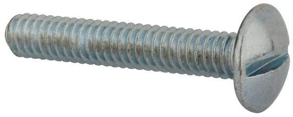 Value Collection - 1/4-20 UNC, 1-1/2" Length Under Head Slotted Drive Machine Screw - Truss Head, Grade J82 Steel, Zinc-Plated Finish, Without Washer - Americas Industrial Supply