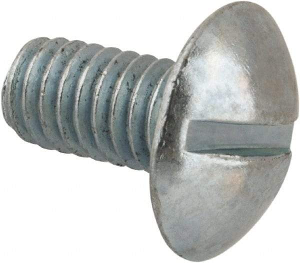 Value Collection - 5/16-18 UNC, 5/8" Length Under Head Slotted Drive Machine Screw - Truss Head, Grade 2 Steel, Zinc-Plated Finish, Without Washer - Americas Industrial Supply