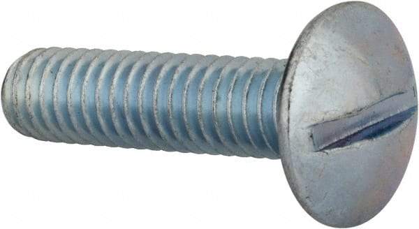 Value Collection - 5/16-18 UNC, 1-1/4" Length Under Head Slotted Drive Machine Screw - Truss Head, Grade 2 Steel, Zinc-Plated Finish, Without Washer - Americas Industrial Supply