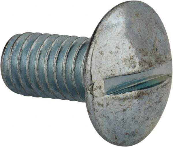 Value Collection - 3/8-16 UNC, 3/4" Length Under Head Slotted Drive Machine Screw - Truss Head, Grade 2 Steel, Zinc-Plated Finish, Without Washer - Americas Industrial Supply