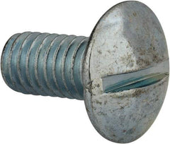 Value Collection - 3/8-16 UNC, 3/4" Length Under Head Slotted Drive Machine Screw - Truss Head, Grade 2 Steel, Zinc-Plated Finish, Without Washer - Americas Industrial Supply