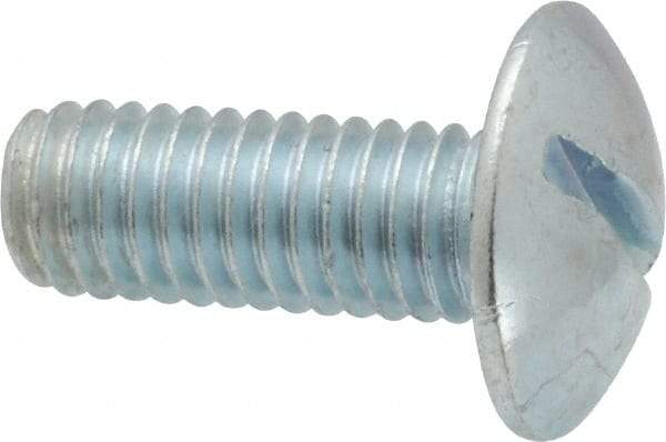 Value Collection - 3/8-16 UNC, 1" Length Under Head Slotted Drive Machine Screw - Truss Head, Grade 2 Steel, Zinc-Plated Finish, Without Washer - Americas Industrial Supply