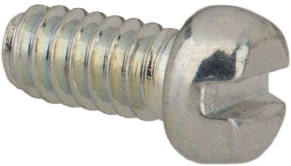 Value Collection - #2-56 UNC, 3/16" Length Under Head Slotted Drive Machine Screw - Fillister Head, Grade J82 Steel, Zinc-Plated Finish, Without Washer - Americas Industrial Supply