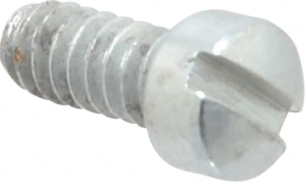 Value Collection - #4-40 UNC, 1/4" Length Under Head Slotted Drive Machine Screw - Fillister Head, Grade J82 Steel, Zinc-Plated Finish, Without Washer - Americas Industrial Supply