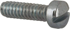 Value Collection - #4-40 UNC, 3/8" Length Under Head Slotted Drive Machine Screw - Fillister Head, Grade 2 Steel, Zinc-Plated Finish, Without Washer - Americas Industrial Supply
