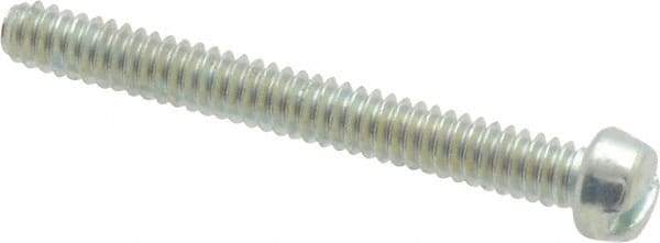 Value Collection - #4-40 UNC, 1" Length Under Head Slotted Drive Machine Screw - Fillister Head, Grade 2 Steel, Zinc-Plated Finish, Without Washer - Americas Industrial Supply
