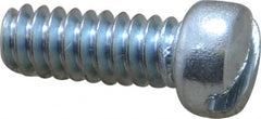 Value Collection - #6-32 UNC, 3/8" Length Under Head Slotted Drive Machine Screw - Fillister Head, Grade 2 Steel, Zinc-Plated Finish, Without Washer - Americas Industrial Supply
