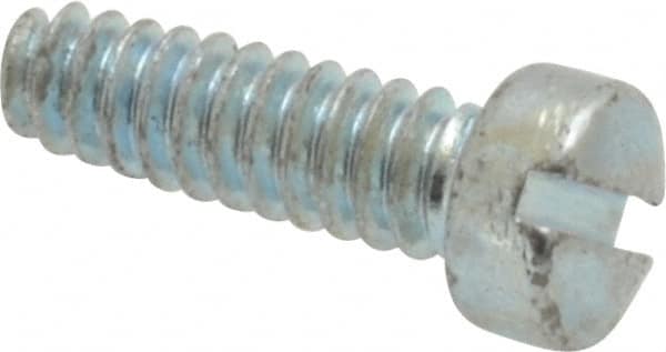 Value Collection - #6-32 UNC, 7/16" Length Under Head Slotted Drive Machine Screw - Fillister Head, Grade 2 Steel, Zinc-Plated Finish, Without Washer - Americas Industrial Supply