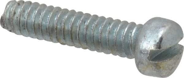Value Collection - #6-32 UNC, 5/8" Length Under Head Slotted Drive Machine Screw - Fillister Head, Grade J82 Steel, Zinc-Plated Finish, Without Washer - Americas Industrial Supply