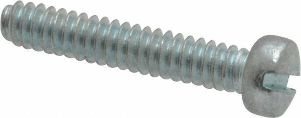 Value Collection - #6-32 UNC, 3/4" Length Under Head Slotted Drive Machine Screw - Fillister Head, Grade 2 Steel, Zinc-Plated Finish, Without Washer - Americas Industrial Supply