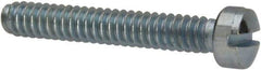 Value Collection - #6-32 UNC, 7/8" Length Under Head Slotted Drive Machine Screw - Fillister Head, Grade J82 Steel, Zinc-Plated Finish, Without Washer - Americas Industrial Supply