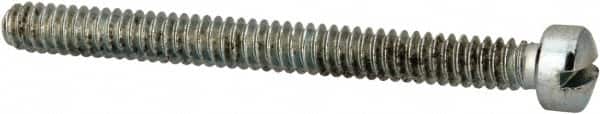 Value Collection - #6-32 UNC, 1-1/2" Length Under Head Slotted Drive Machine Screw - Fillister Head, Grade J82 Steel, Zinc-Plated Finish, Without Washer - Americas Industrial Supply