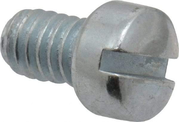 Value Collection - #8-32 UNC, 1/4" Length Under Head Slotted Drive Machine Screw - Fillister Head, Grade J82 Steel, Zinc-Plated Finish, Without Washer - Americas Industrial Supply