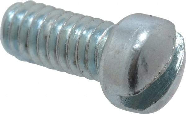 Value Collection - #8-32 UNC, 3/8" Length Under Head Slotted Drive Machine Screw - Fillister Head, Grade 2 Steel, Zinc-Plated Finish, Without Washer - Americas Industrial Supply