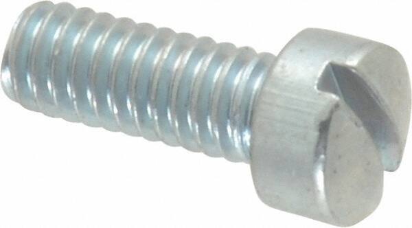 Value Collection - #8-32 UNC, 7/16" Length Under Head Slotted Drive Machine Screw - Fillister Head, Grade J82 Steel, Zinc-Plated Finish, Without Washer - Americas Industrial Supply