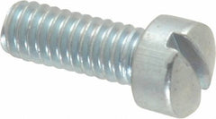 Value Collection - #8-32 UNC, 7/16" Length Under Head Slotted Drive Machine Screw - Fillister Head, Grade J82 Steel, Zinc-Plated Finish, Without Washer - Americas Industrial Supply
